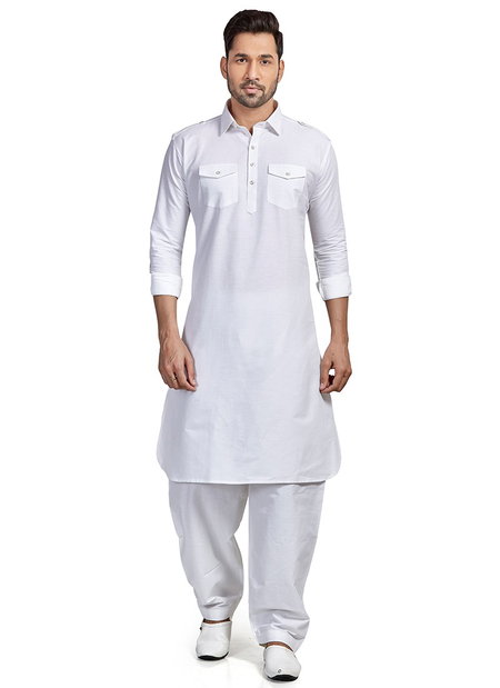 White Colour Outluk Vol 62 Festive Wear Heavy Mens Wear Pathani Latest Collection 62005